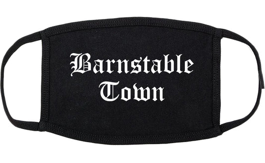 Barnstable Town Massachusetts MA Old English Cotton Face Mask Black