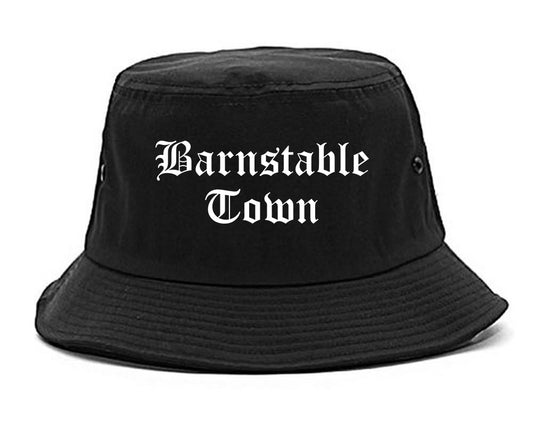 Barnstable Town Massachusetts MA Old English Mens Bucket Hat Black