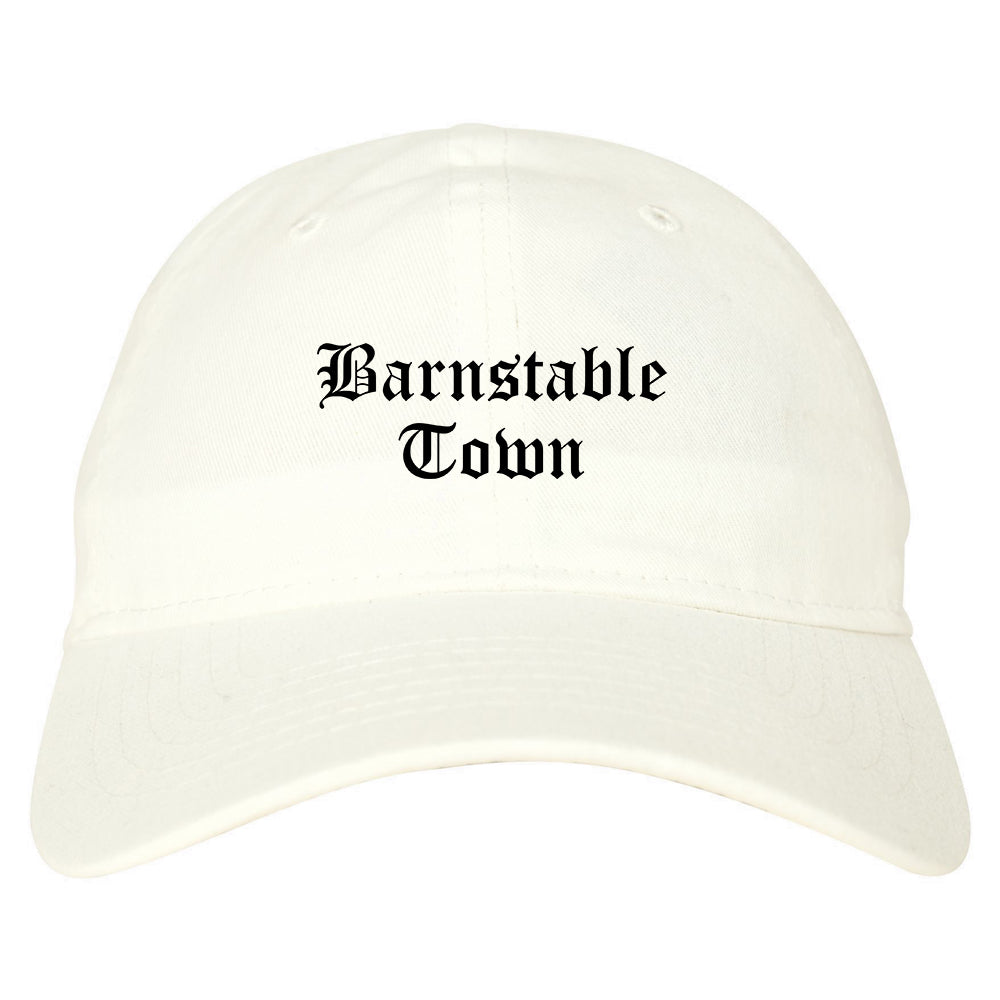 Barnstable Town Massachusetts MA Old English Mens Dad Hat Baseball Cap White