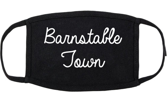 Barnstable Town Massachusetts MA Script Cotton Face Mask Black