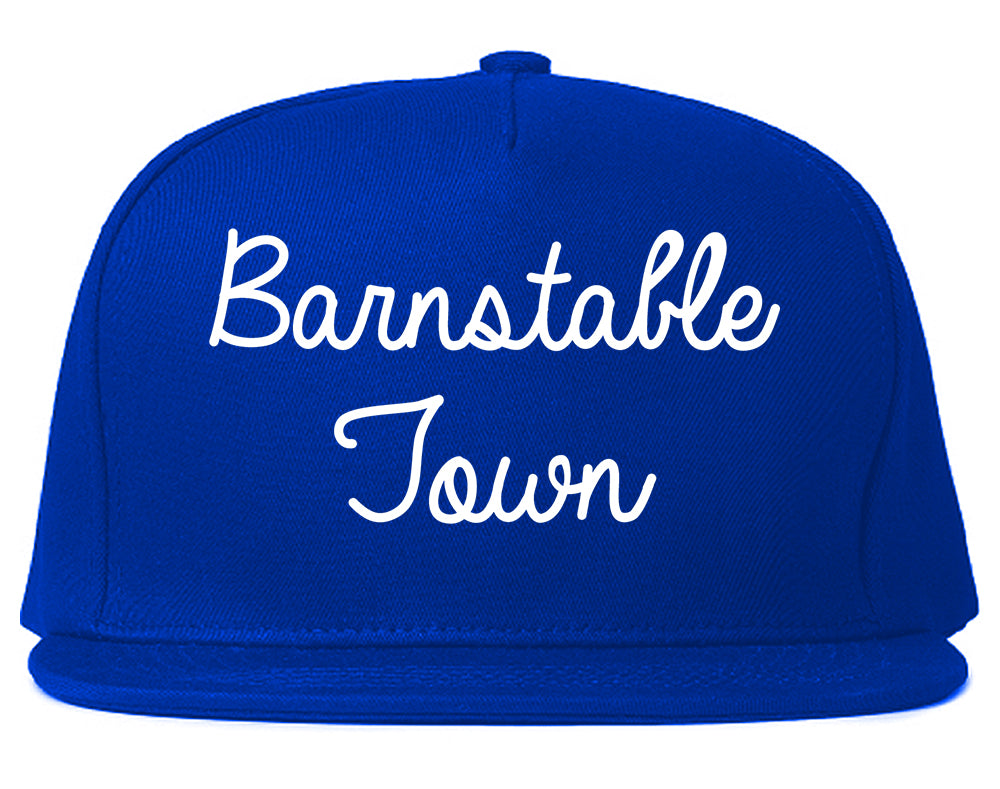 Barnstable Town Massachusetts MA Script Mens Snapback Hat Royal Blue