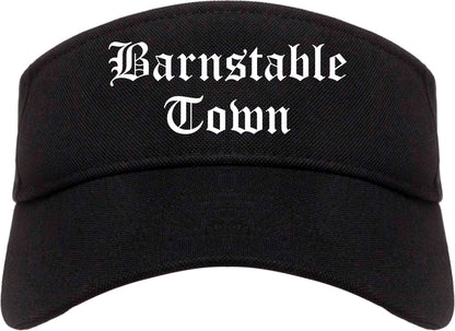 Barnstable Town Massachusetts MA Old English Mens Visor Cap Hat Black