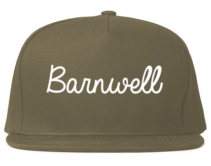 Barnwell South Carolina SC Script Mens Snapback Hat Grey