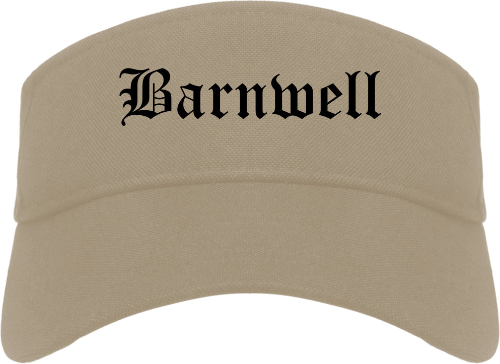 Barnwell South Carolina SC Old English Mens Visor Cap Hat Khaki