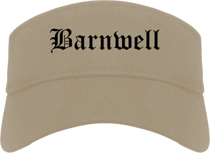 Barnwell South Carolina SC Old English Mens Visor Cap Hat Khaki