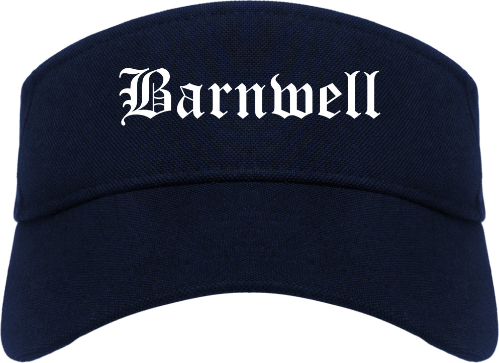 Barnwell South Carolina SC Old English Mens Visor Cap Hat Navy Blue
