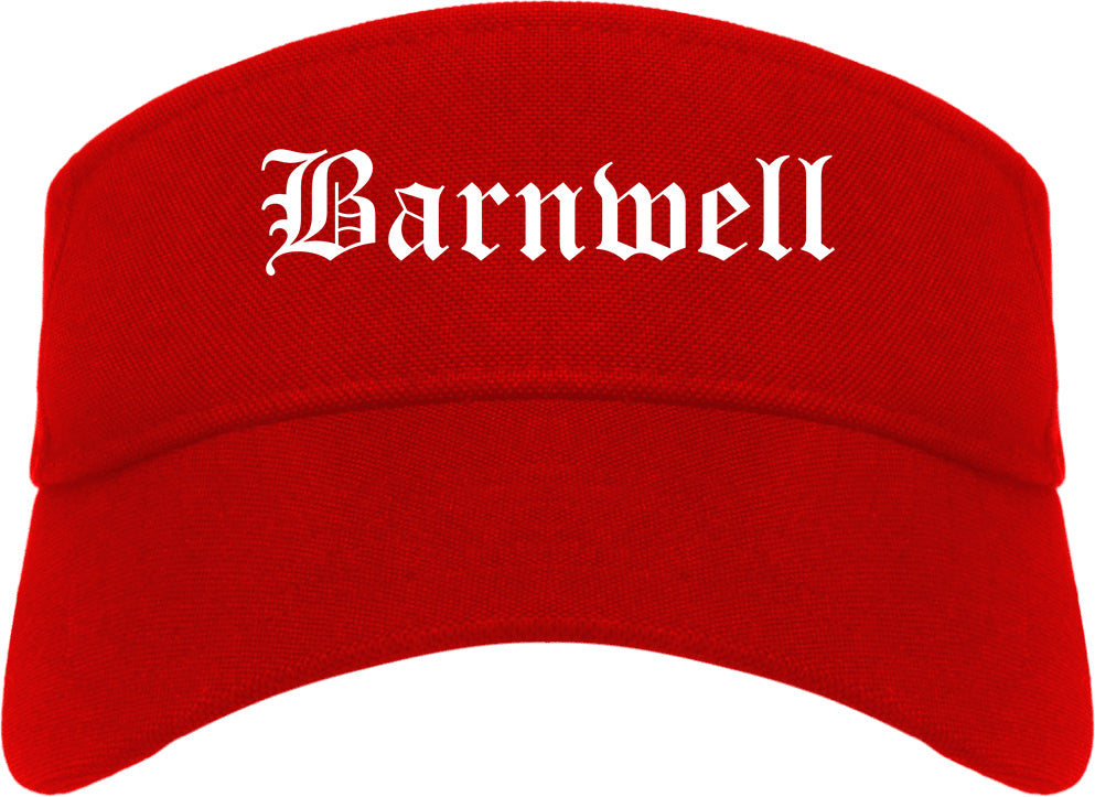 Barnwell South Carolina SC Old English Mens Visor Cap Hat Red