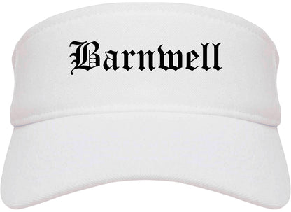 Barnwell South Carolina SC Old English Mens Visor Cap Hat White
