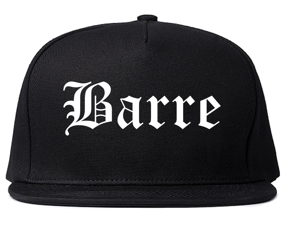 Barre Vermont VT Old English Mens Snapback Hat Black