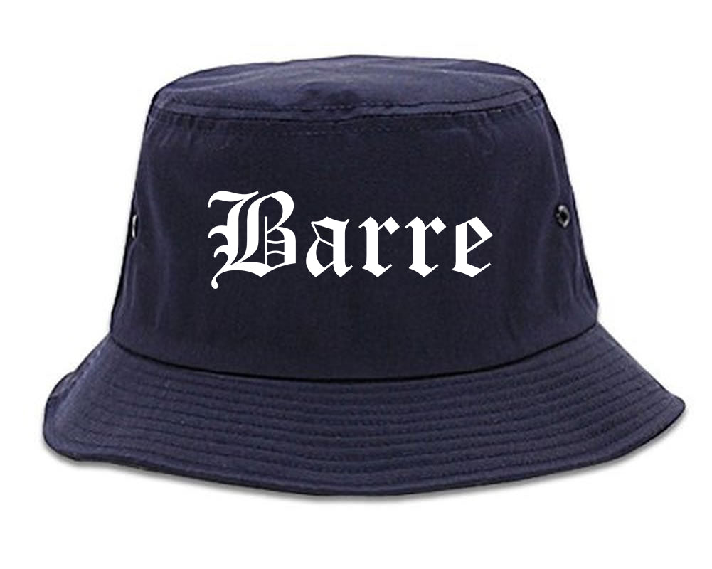 Barre Vermont VT Old English Mens Bucket Hat Navy Blue