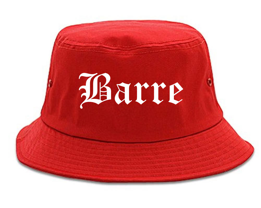 Barre Vermont VT Old English Mens Bucket Hat Red