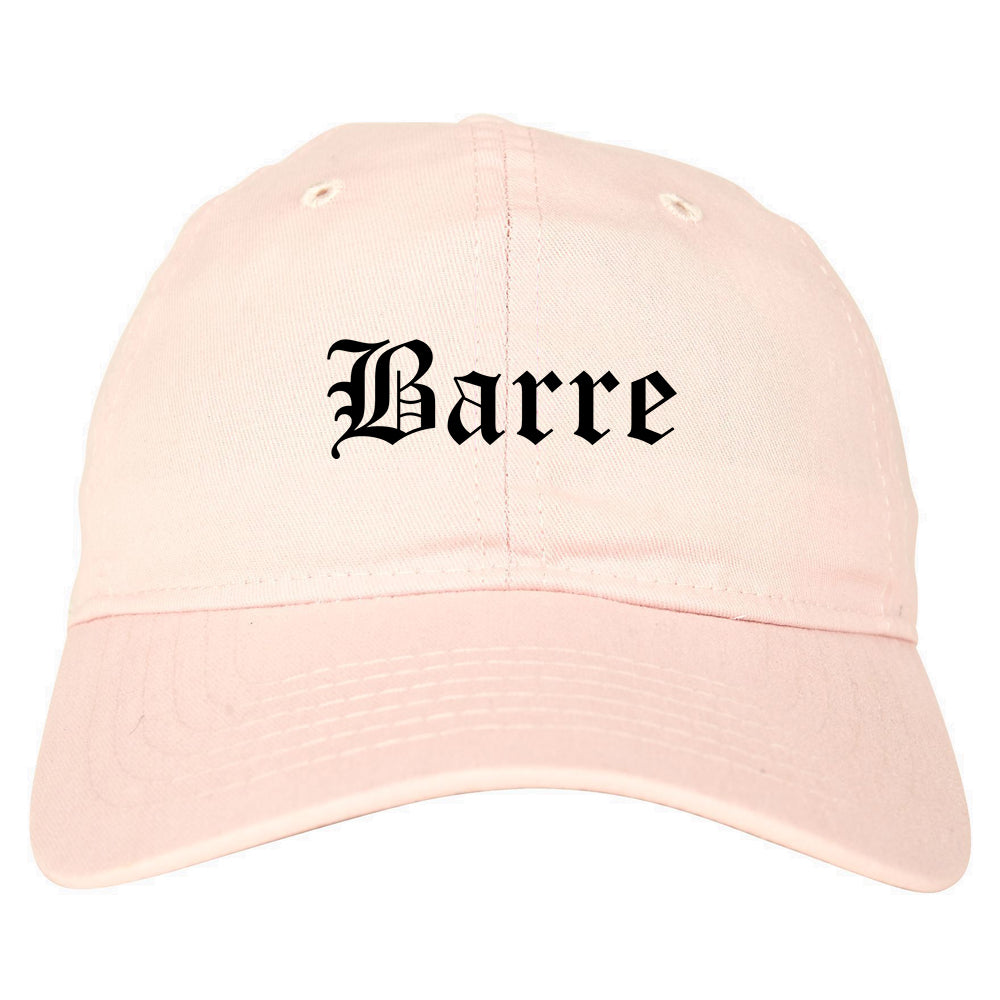 Barre Vermont VT Old English Mens Dad Hat Baseball Cap Pink
