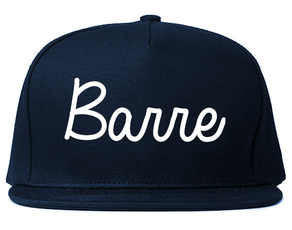 Barre Vermont VT Script Mens Snapback Hat Navy Blue
