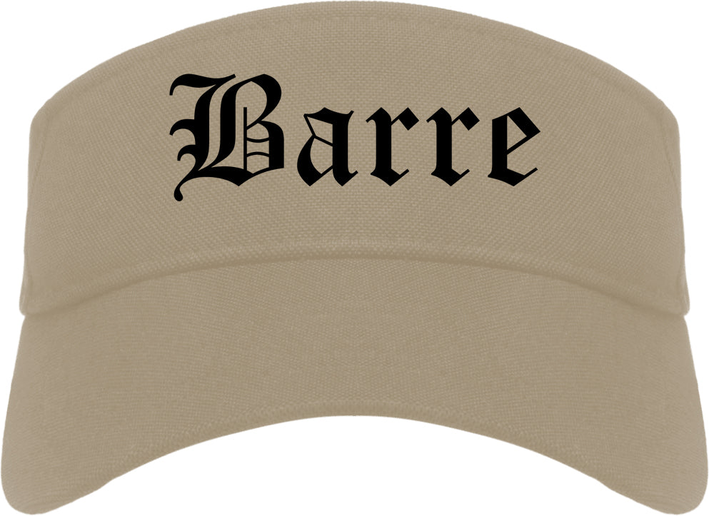 Barre Vermont VT Old English Mens Visor Cap Hat Khaki