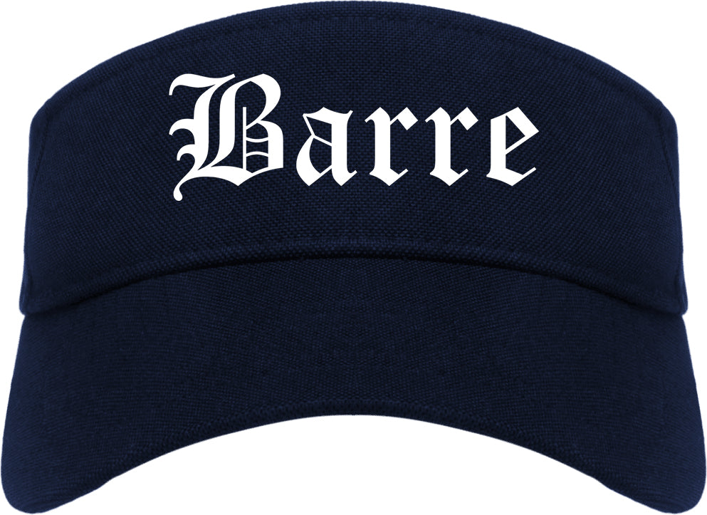 Barre Vermont VT Old English Mens Visor Cap Hat Navy Blue