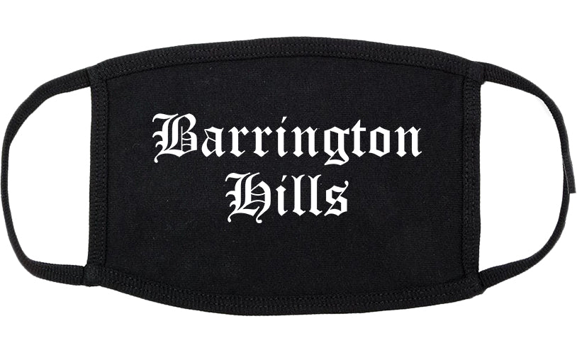 Barrington Hills Illinois IL Old English Cotton Face Mask Black