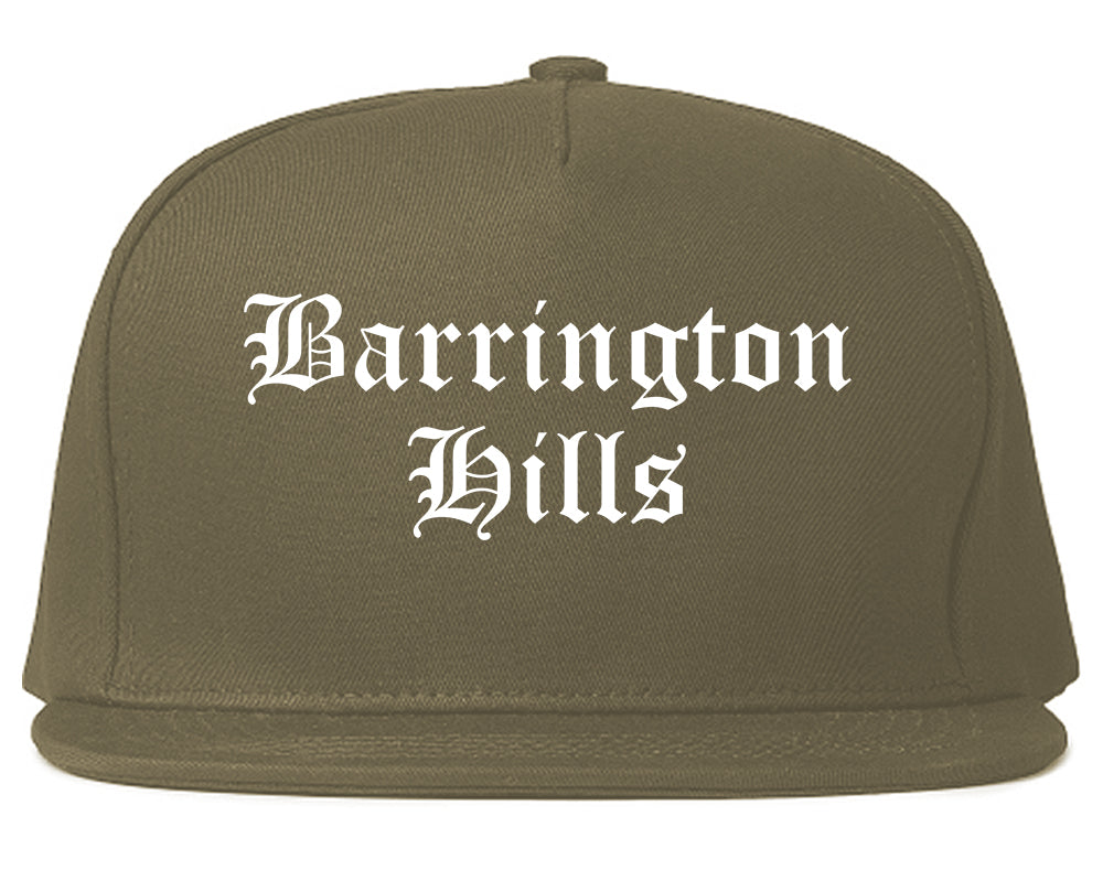 Barrington Hills Illinois IL Old English Mens Snapback Hat Grey