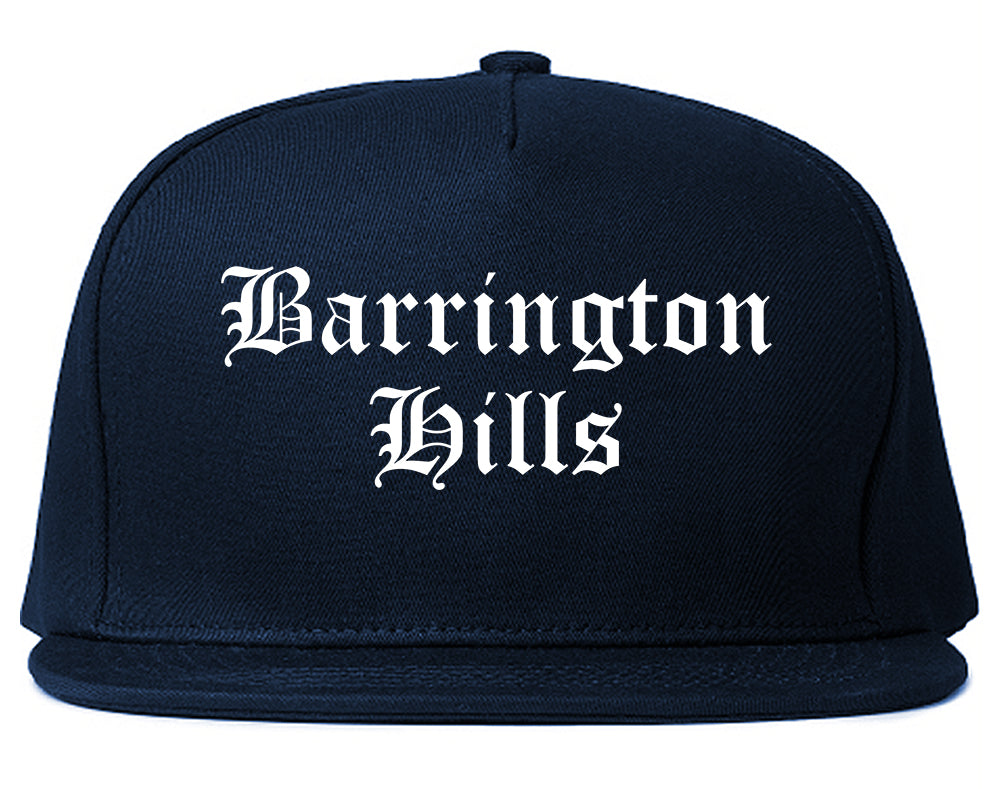 Barrington Hills Illinois IL Old English Mens Snapback Hat Navy Blue
