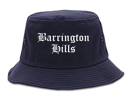 Barrington Hills Illinois IL Old English Mens Bucket Hat Navy Blue