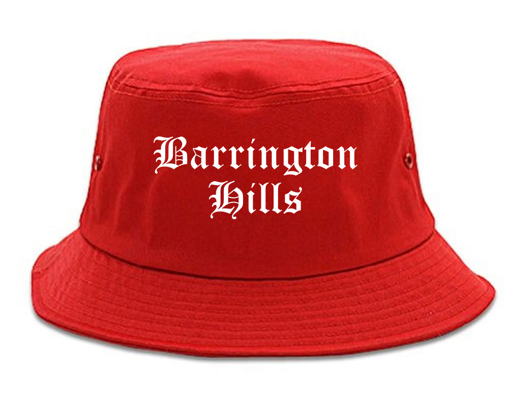 Barrington Hills Illinois IL Old English Mens Bucket Hat Red