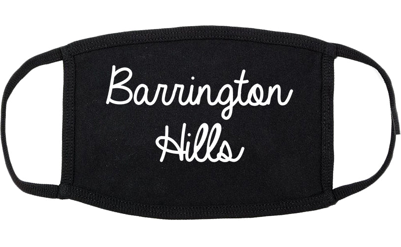 Barrington Hills Illinois IL Script Cotton Face Mask Black