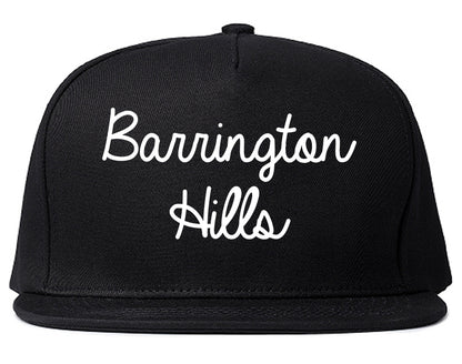 Barrington Hills Illinois IL Script Mens Snapback Hat Black