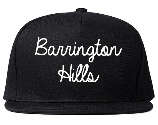 Barrington Hills Illinois IL Script Mens Snapback Hat Black