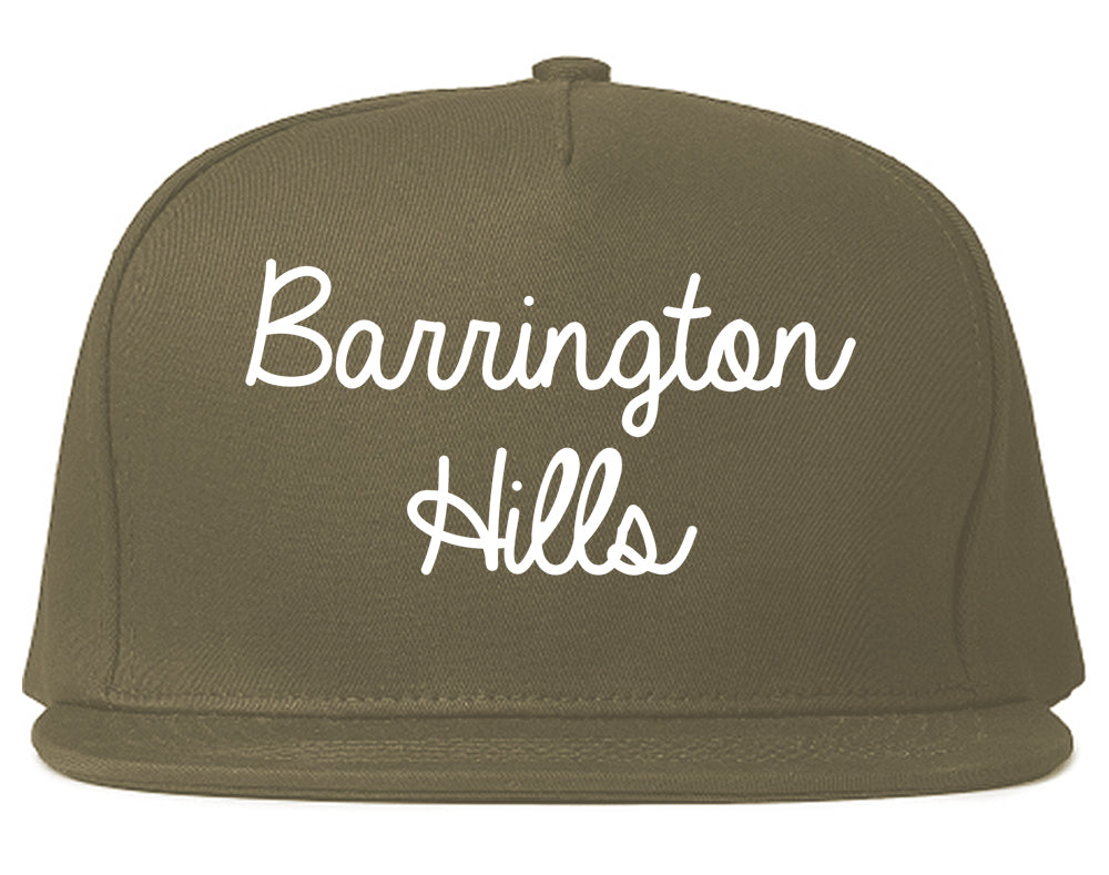 Barrington Hills Illinois IL Script Mens Snapback Hat Grey