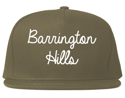 Barrington Hills Illinois IL Script Mens Snapback Hat Grey