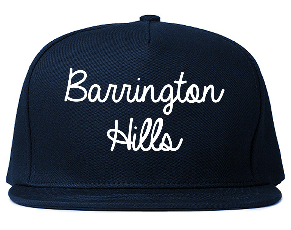 Barrington Hills Illinois IL Script Mens Snapback Hat Navy Blue