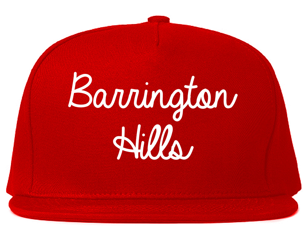 Barrington Hills Illinois IL Script Mens Snapback Hat Red
