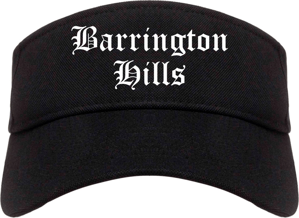 Barrington Hills Illinois IL Old English Mens Visor Cap Hat Black