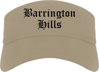 Barrington Hills Illinois IL Old English Mens Visor Cap Hat Khaki