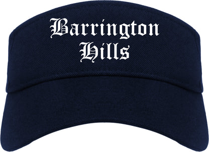 Barrington Hills Illinois IL Old English Mens Visor Cap Hat Navy Blue