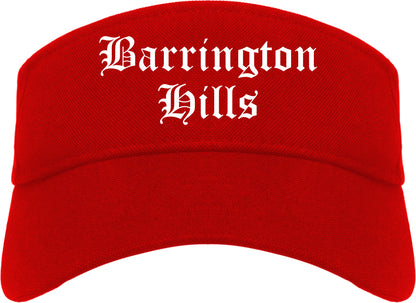 Barrington Hills Illinois IL Old English Mens Visor Cap Hat Red