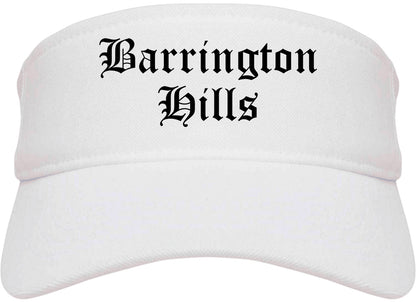 Barrington Hills Illinois IL Old English Mens Visor Cap Hat White
