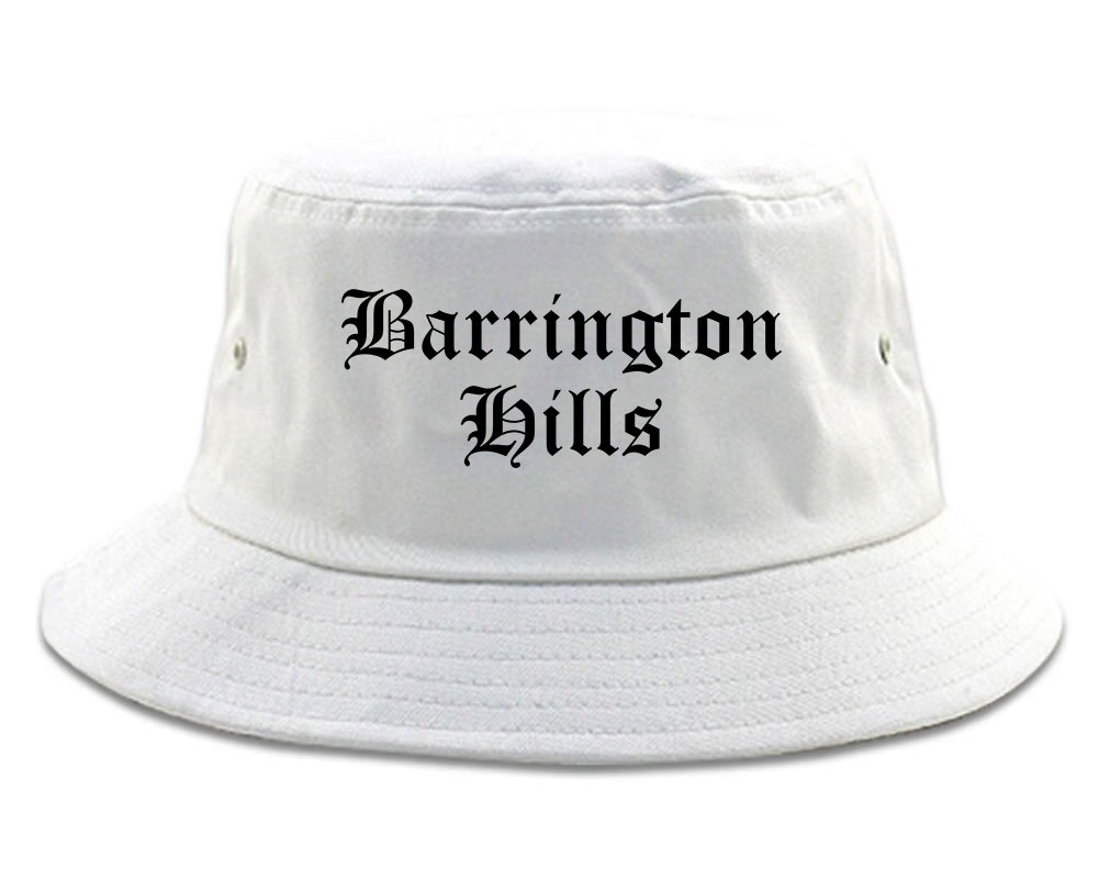 Barrington Hills Illinois IL Old English Mens Bucket Hat White