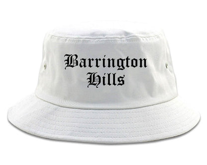 Barrington Hills Illinois IL Old English Mens Bucket Hat White