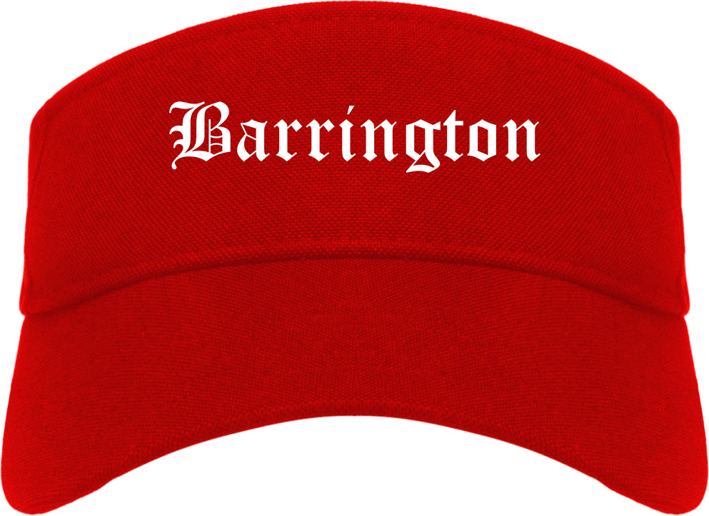 Barrington New Jersey NJ Old English Mens Visor Cap Hat Red