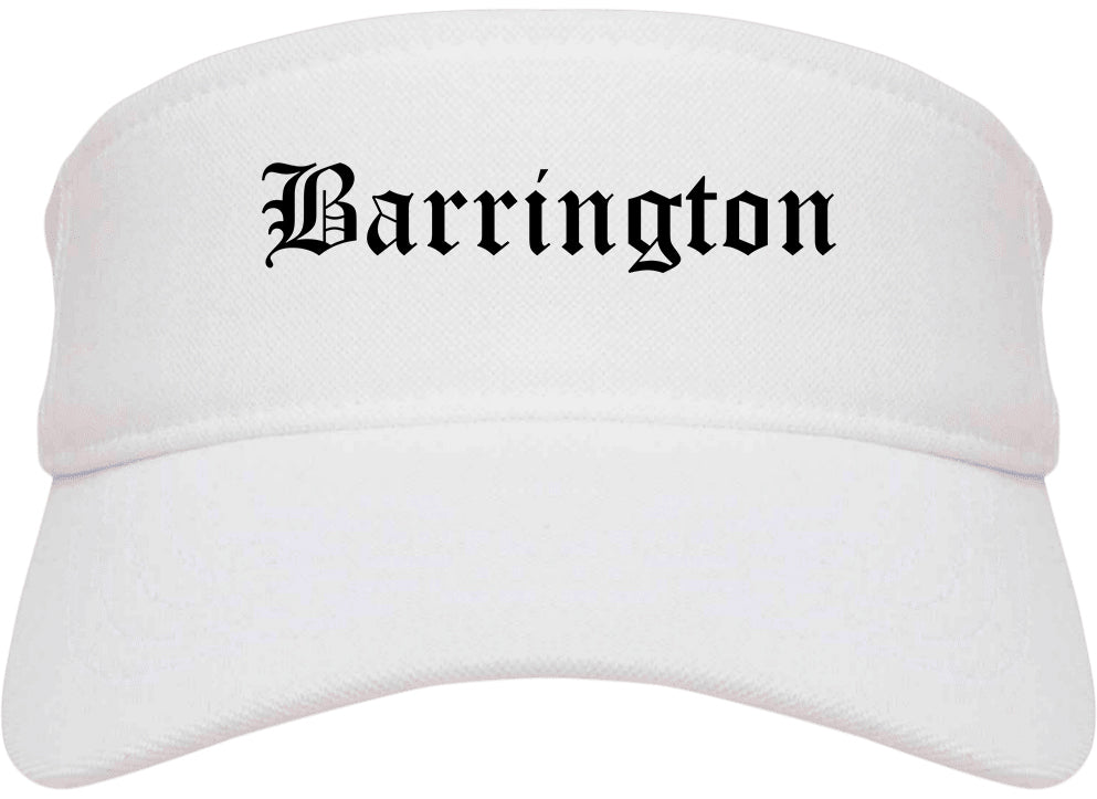 Barrington New Jersey NJ Old English Mens Visor Cap Hat White