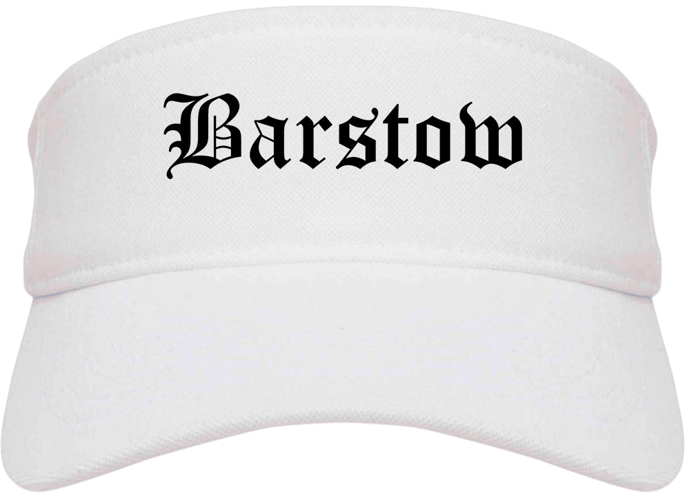 Barstow California CA Old English Mens Visor Cap Hat White