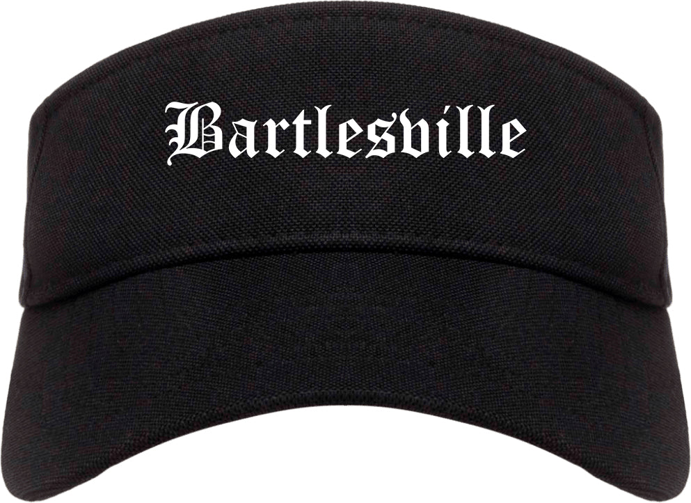 Bartlesville Oklahoma OK Old English Mens Visor Cap Hat Black