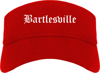 Bartlesville Oklahoma OK Old English Mens Visor Cap Hat Red
