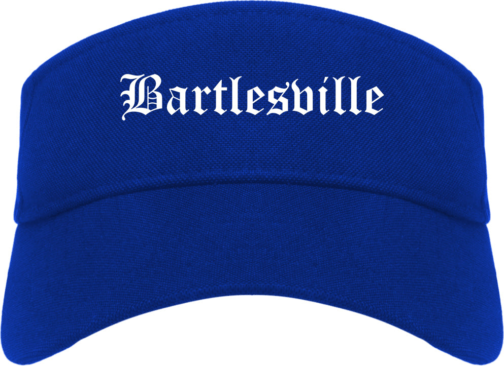 Bartlesville Oklahoma OK Old English Mens Visor Cap Hat Royal Blue