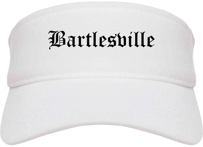 Bartlesville Oklahoma OK Old English Mens Visor Cap Hat White