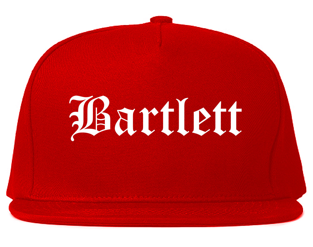Bartlett Illinois IL Old English Mens Snapback Hat Red