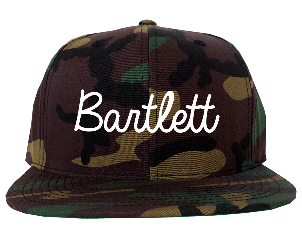 Bartlett Illinois IL Script Mens Snapback Hat Army Camo