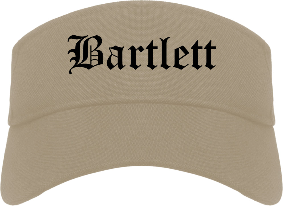 Bartlett Illinois IL Old English Mens Visor Cap Hat Khaki