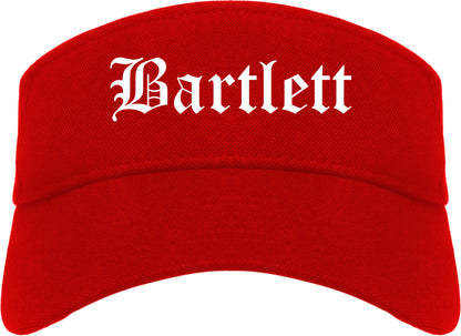 Bartlett Illinois IL Old English Mens Visor Cap Hat Red