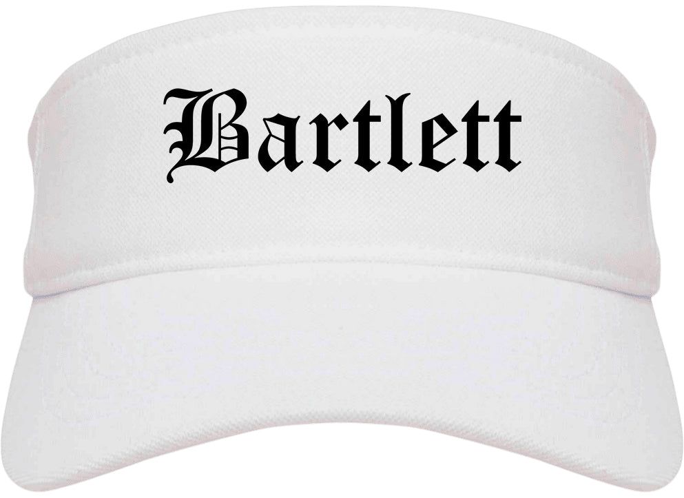 Bartlett Illinois IL Old English Mens Visor Cap Hat White